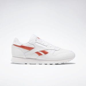 Reebok Classic Leather Turnschuhe Damen - Weiß/Rosa - DE 604-RKD